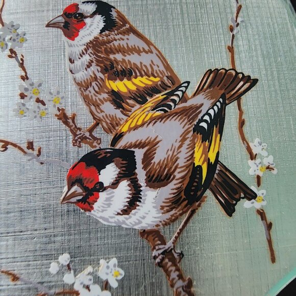 Vintage Stratton Compact Mirror with Original Pouch-Goldfinches-Excellent Cond. - Picture 3 of 15